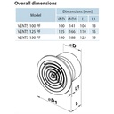 VENTS PF | Axial Extractor Fan | Wall and Ceiling-Mounted | Duct Compatible
