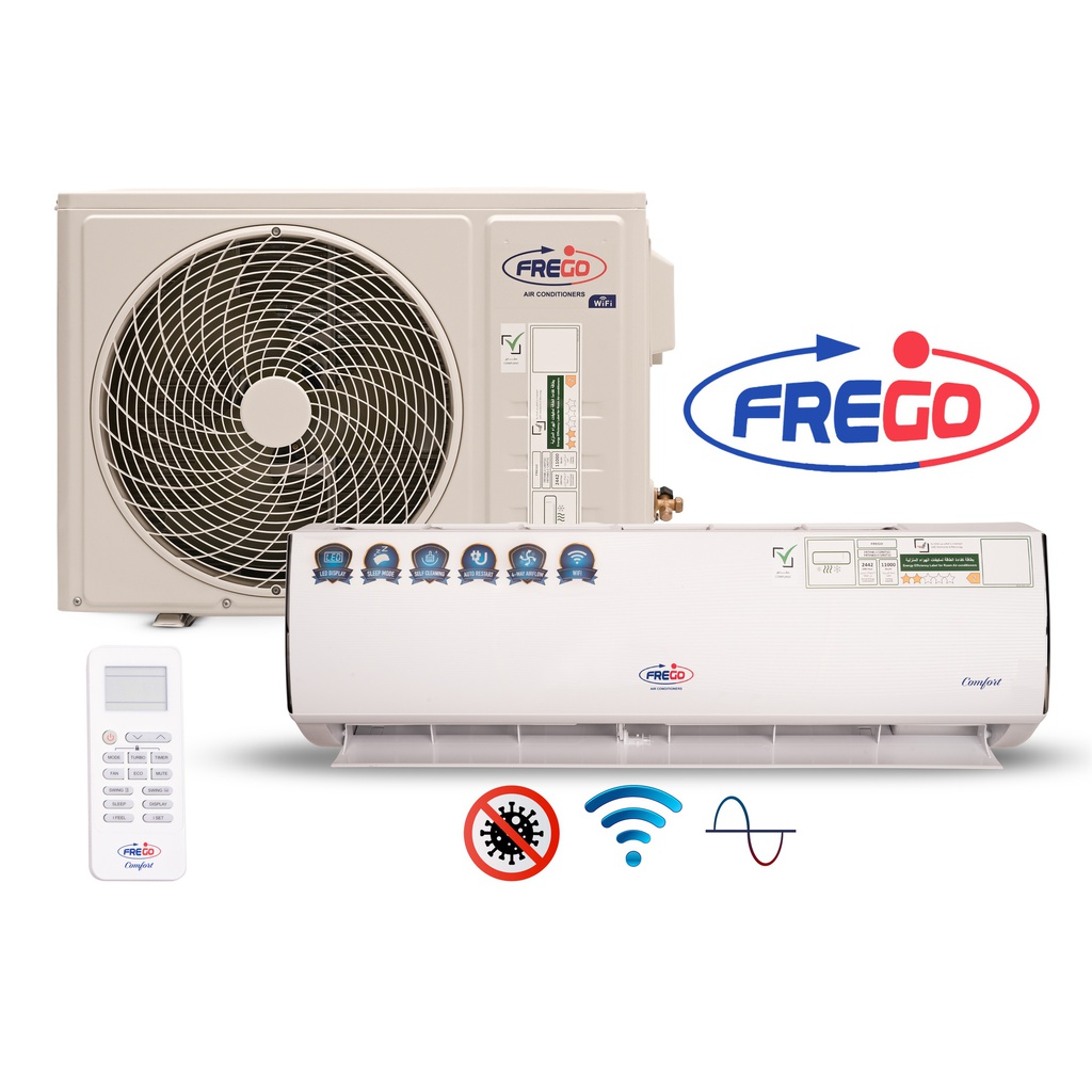 FREGO 1 Ton Split AC – Wi-Fi Enabled, White