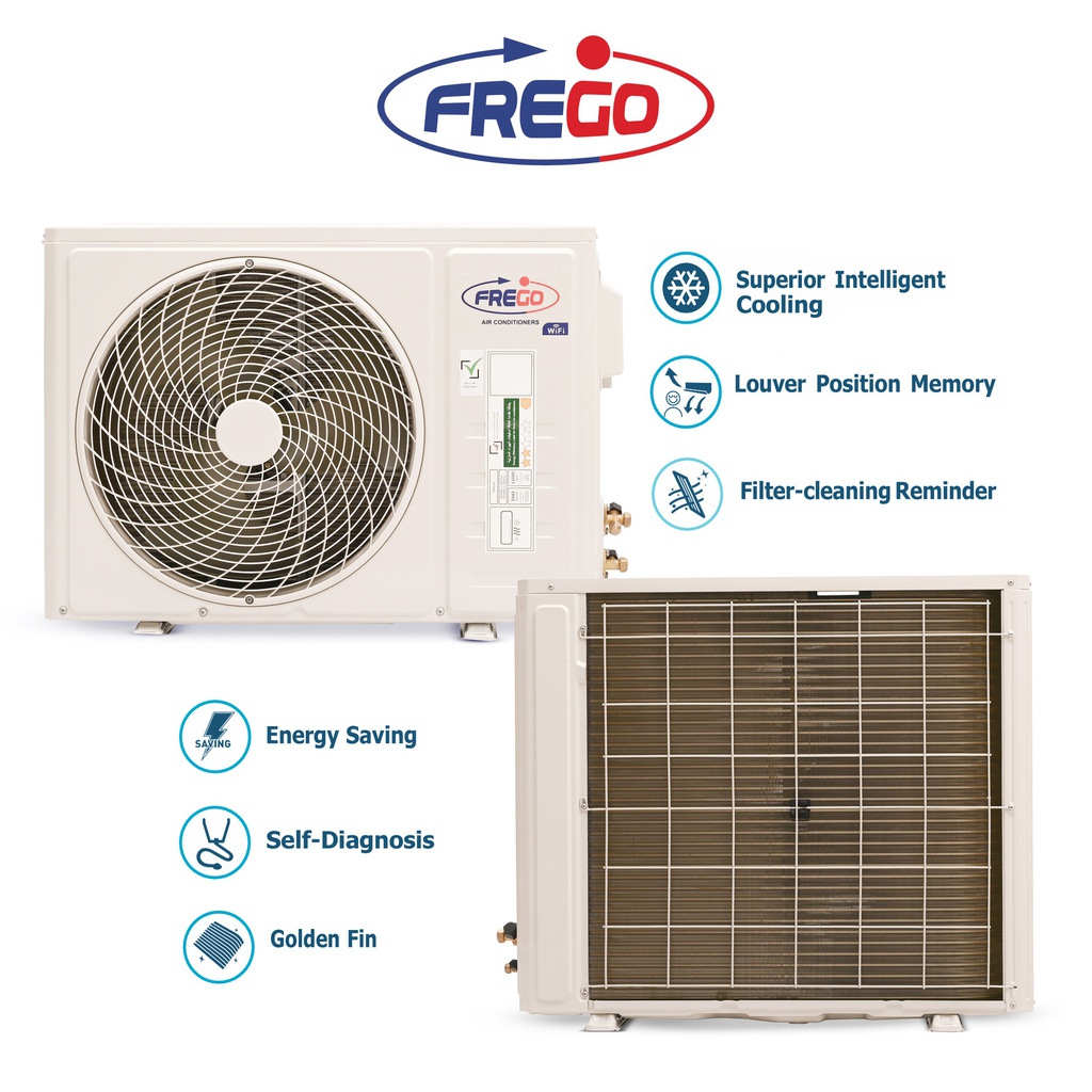 FREGO 1 Ton Split AC – Wi-Fi Enabled, White