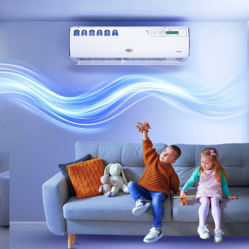 FREGO 1 Ton Split AC – Wi-Fi Enabled, White