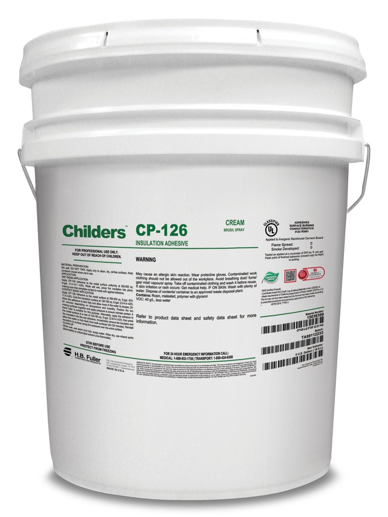Childers Duct Liner Adhesive | CP-126 | Water-Based Sealant | HVAC Application | USA