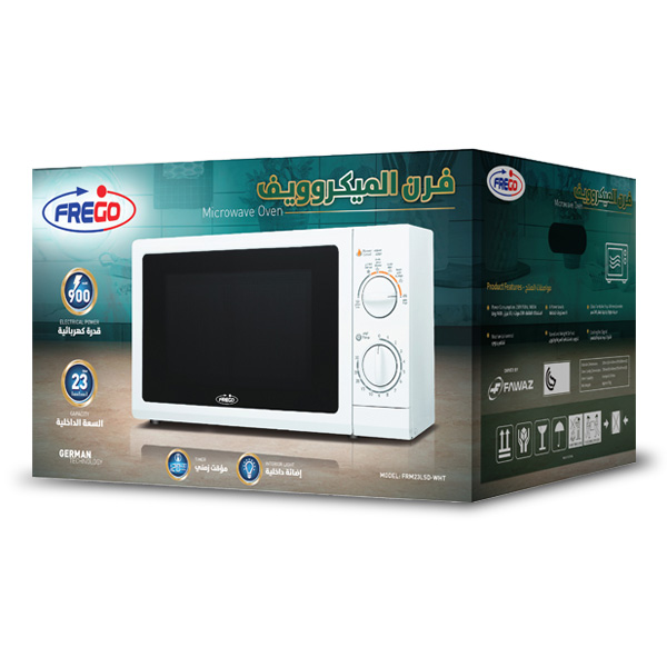 Frego 23L Microwave Oven FRM23LSD-WHT | 900W 6 Power Levels | German Technology