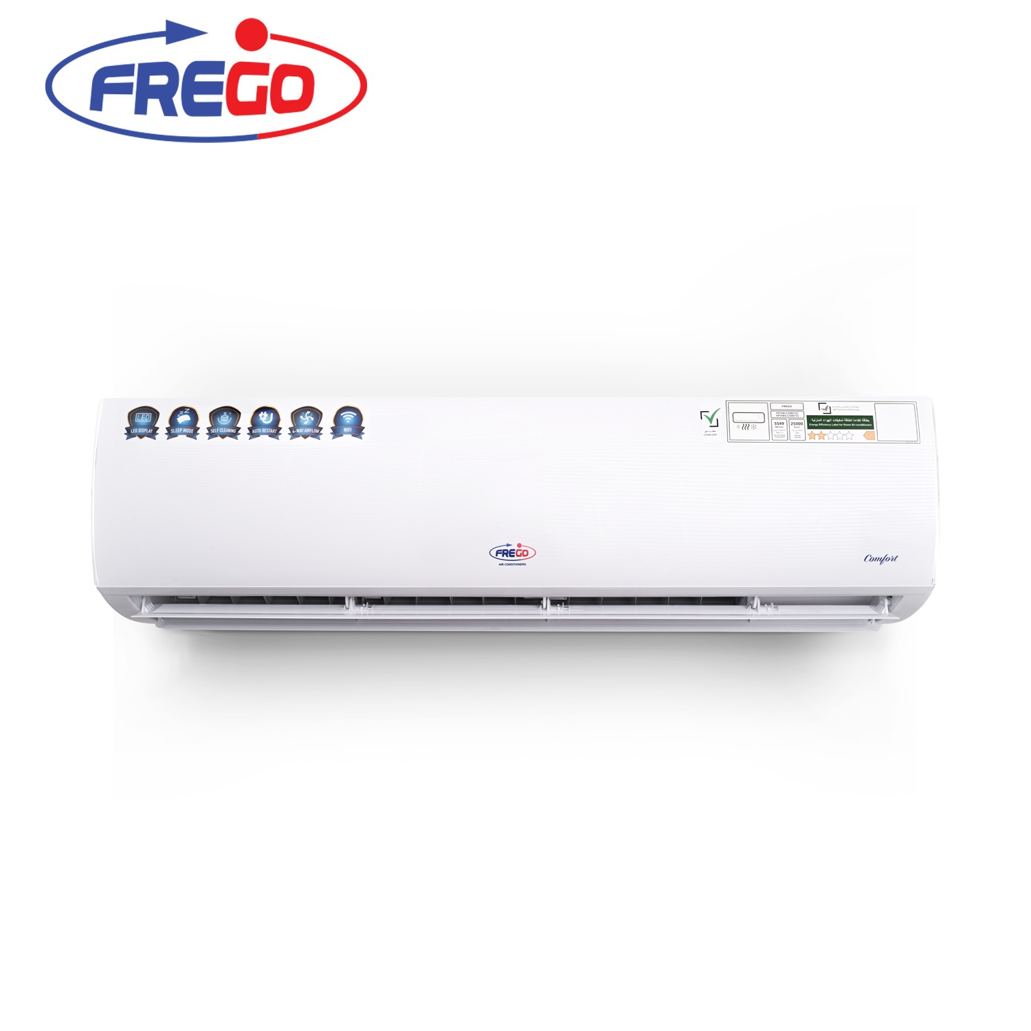 [10360074 -10360078] FREGO 2.5 Ton Split AC – Wi-Fi Enabled, White