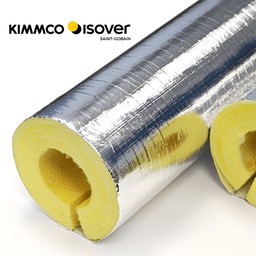 Kimmco Fiberglass Insulation Pipe Section | 32mm Thick | Density 64kg/m³ | 1.2m With FSK